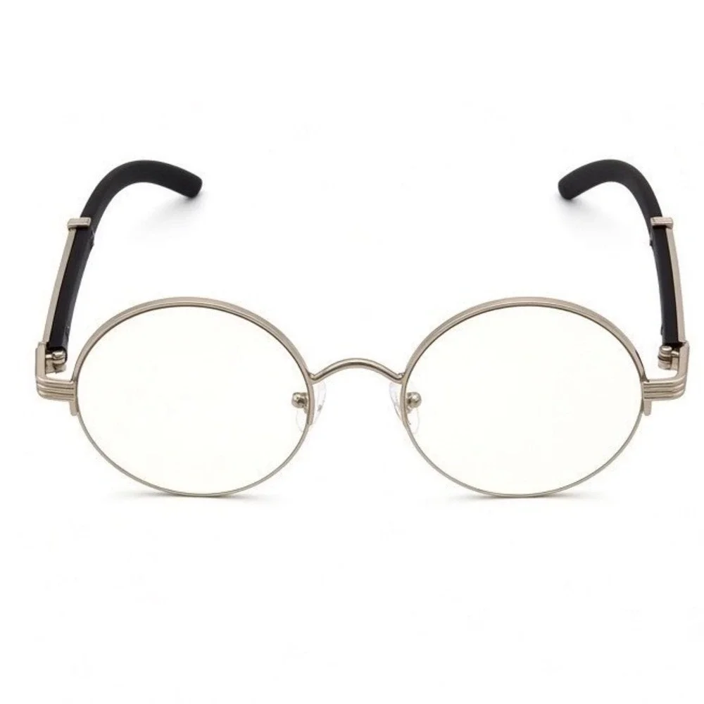 Women Eye Glasses Clear Lens Rimless Classic Retro 80's 90's Style Gold Metal